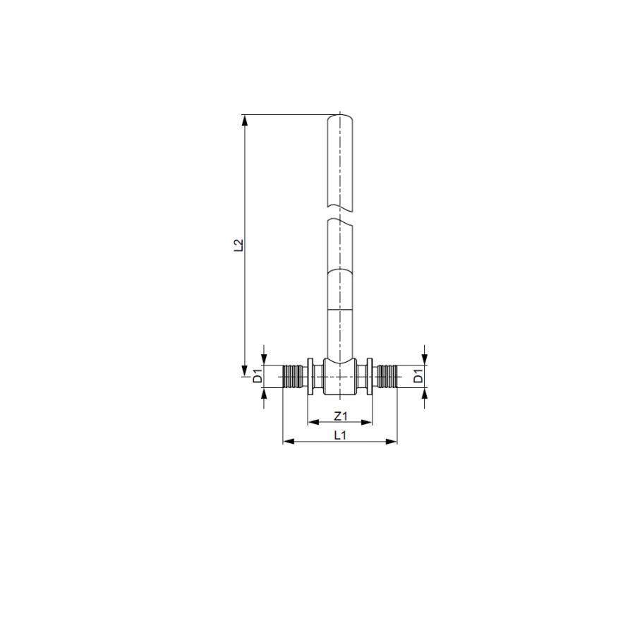 TECE  Монтажная трубка для подключения радиатора проходная 20 × ∅ 15 мм × 330 мм  715020  - Изображение 3