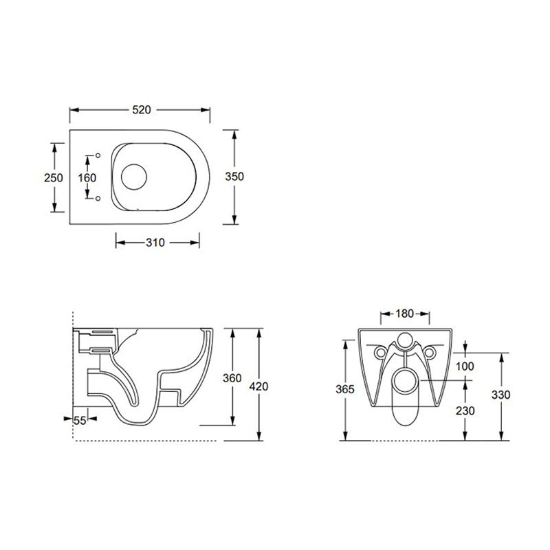 TECE Комплект TECEbase 2.0 для установки подвесного унитаза с черной матовой панелью смыва TECEnow, унитазом Alice, сиденьем и крепежом в интернет-магазине
