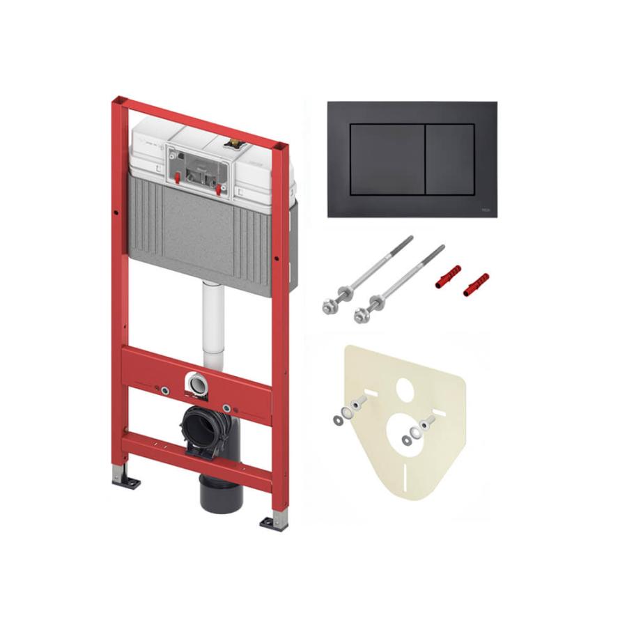 Купить TECE Комплект TECEbase 2.0 для установки подвесного унитаза с черной матовой панелью смыва TECEnow, унитазом Alice, сиденьем и крепежом