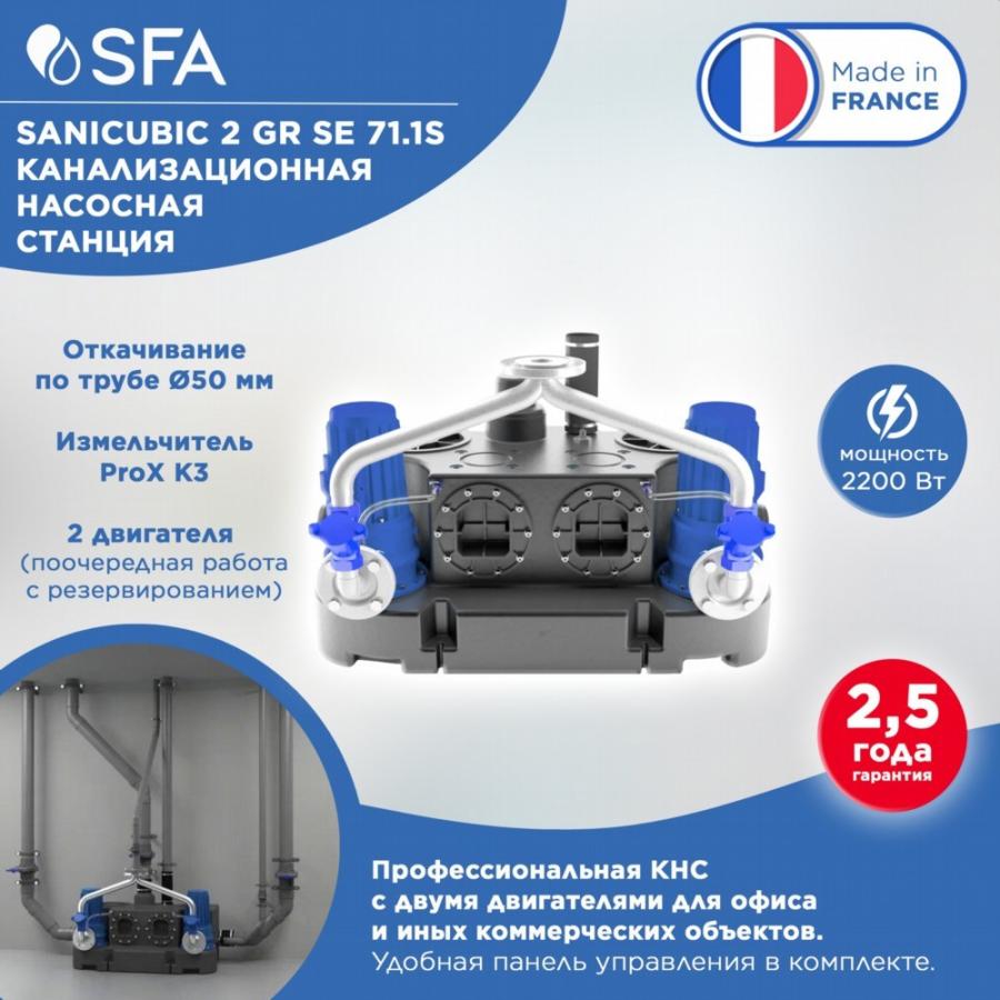 SFA SANICUBIC 2 GR подъемная станция с 2-мя двигателями для небольших коммерческих помещений и больших жилых домов