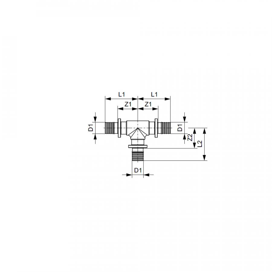 TECE  Тройник 90°, латунь 16 × 16 × 16  710016  - Изображение 3