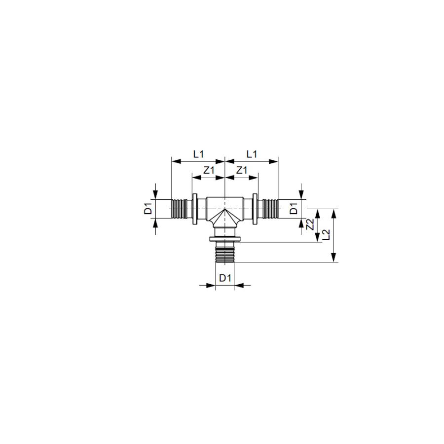 TECE  Тройник 90°, латунь 20 × 20 × 20,  710020  - Изображение 3