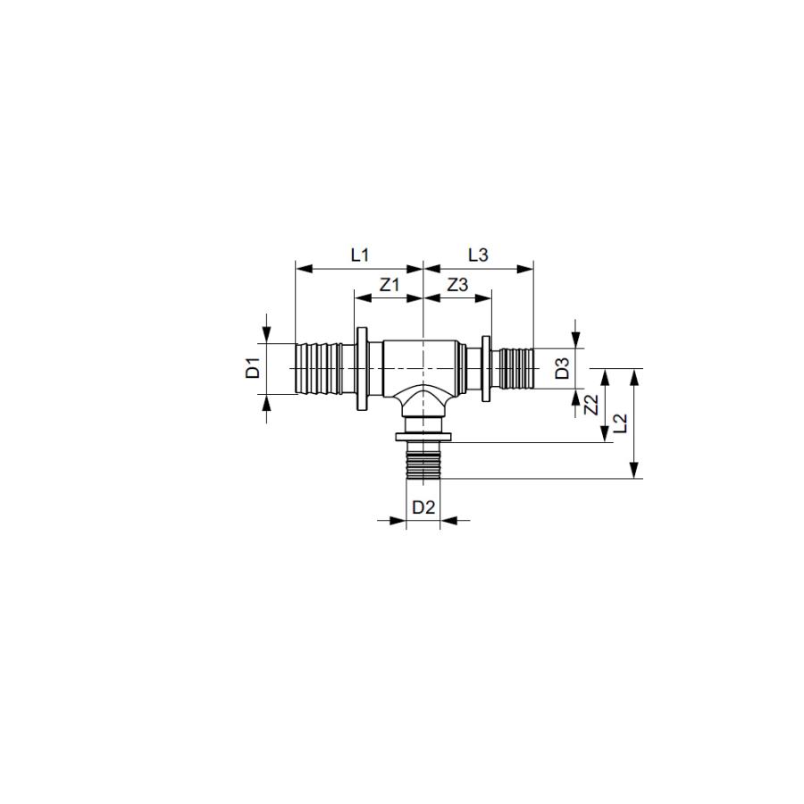TECE  Тройник 90° редукционный, PPSU 20 × 16 × 16  730508  - Изображение 3