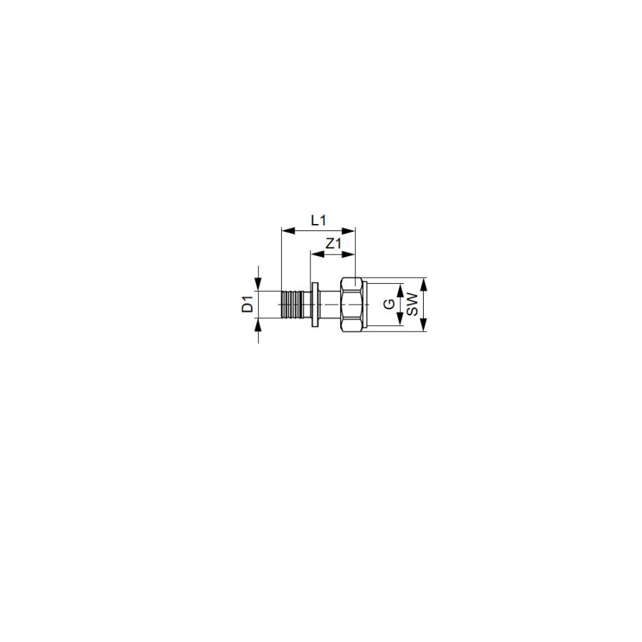 TECE  Соединение прямое с накидной гайкой, латунь 16 × 3/4',  717507  - Изображение 4