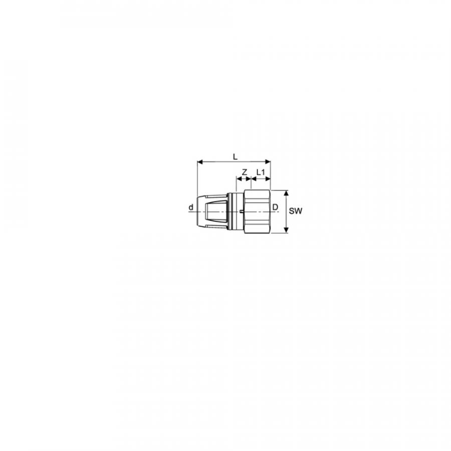 TECE  Соединение прямое с внутренней резьбой, латунь 16 × Rp 1/2'  8710002  - Изображение 2