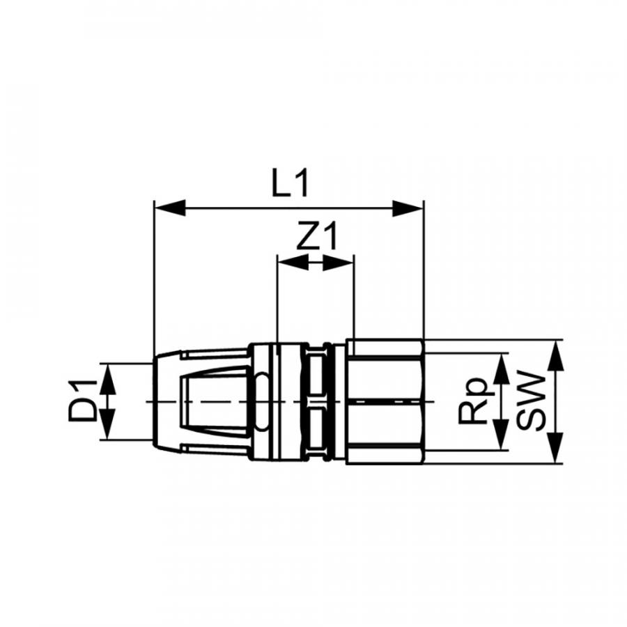 TECE  Соединение прямое с внутренней резьбой, бронза 63 × Rp 2'  8713010  - Изображение 2