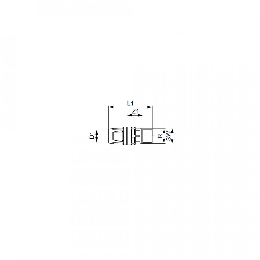TECE  Соединение прямое с ниппелем, латунь 16 × R 1/2'  8710102  - Изображение 2