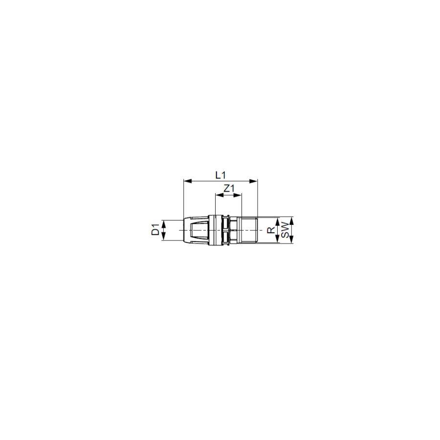 TECE  Соединение прямое с ниппелем, латунь 16 × R 3/4'  8710103  - Изображение 2