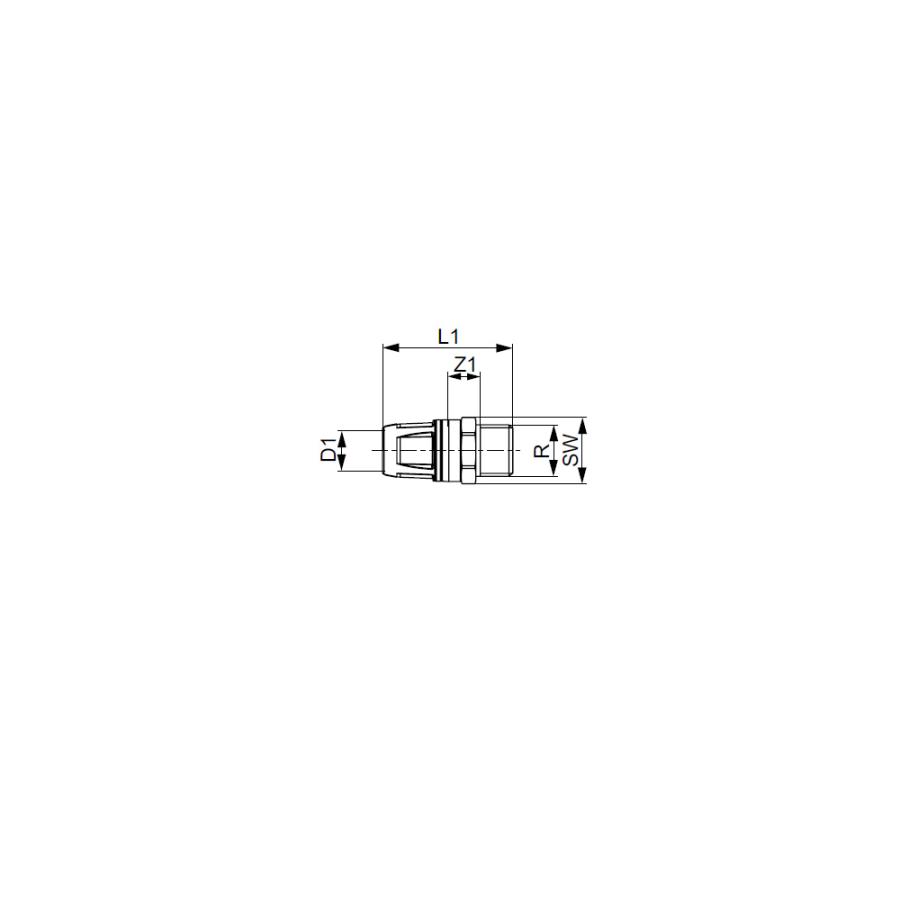 TECE  Соединение прямое с ниппелем, нержавеющая сталь 25 × R 1'  8710124  - Изображение 2