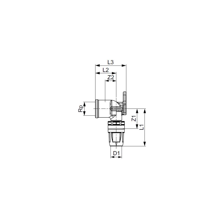 TECE  Уголок с настенным креплением, латунь 20 × Rp 1/2'  8720003  - Изображение 3