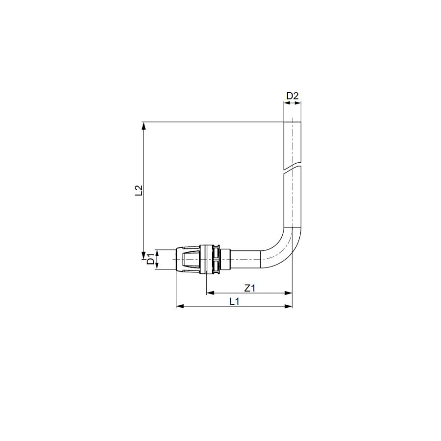 TECE  Монтажная трубка для подключения радиатора конечная никеллированная 20 × 15 мм Cu × 330 мм  8740402  - Изображение 2