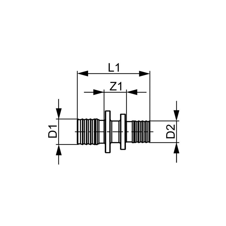 TECE  Соединение труба-труба редукционное, бронза 25 × 16  706604  - Изображение 3