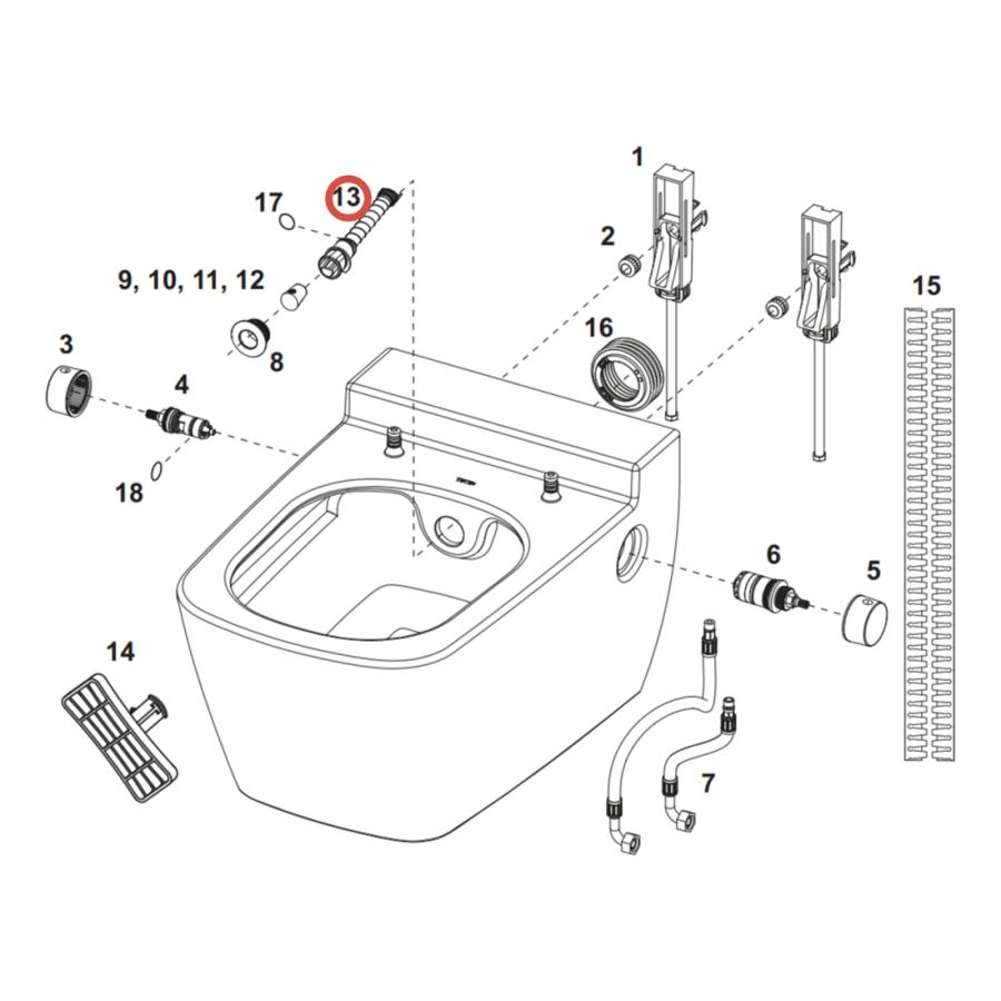 TECE Душевая головка для унитаза-биде TECEone