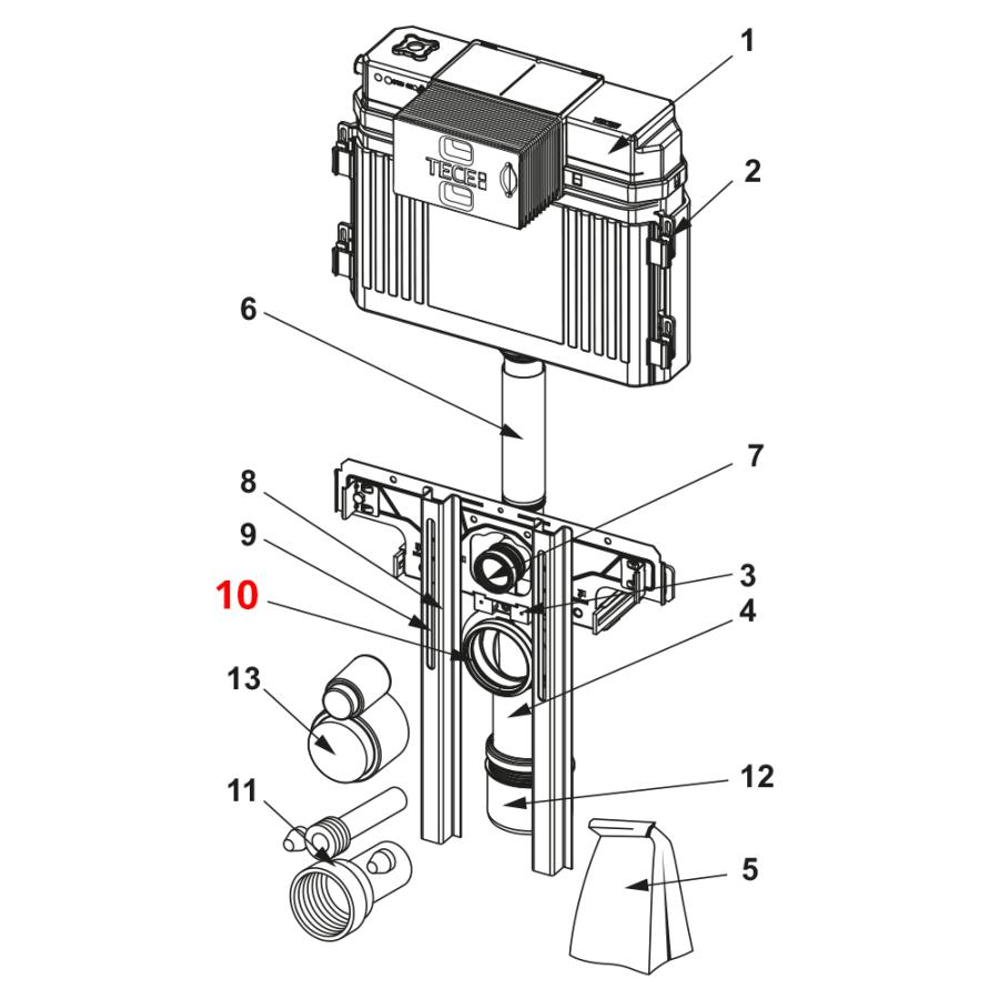 TECE Уплотнительное кольцо фанового отвода