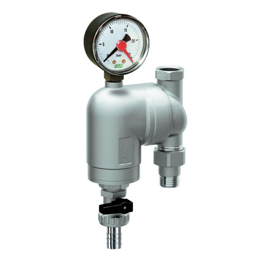 FAR Фильтр с поворотным соединением с манометром, хромированный НР-ВР FA 39A6 34100