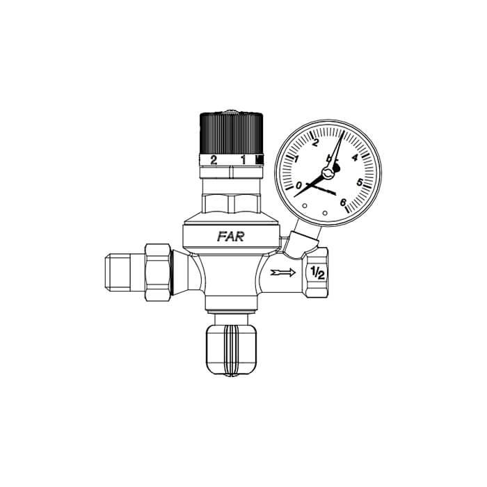 FAR  Автоматический редуктор подпитки c визуализацией настраиваемого давления, с манометром 1/2'  FA 2106 12  - Изображение 3