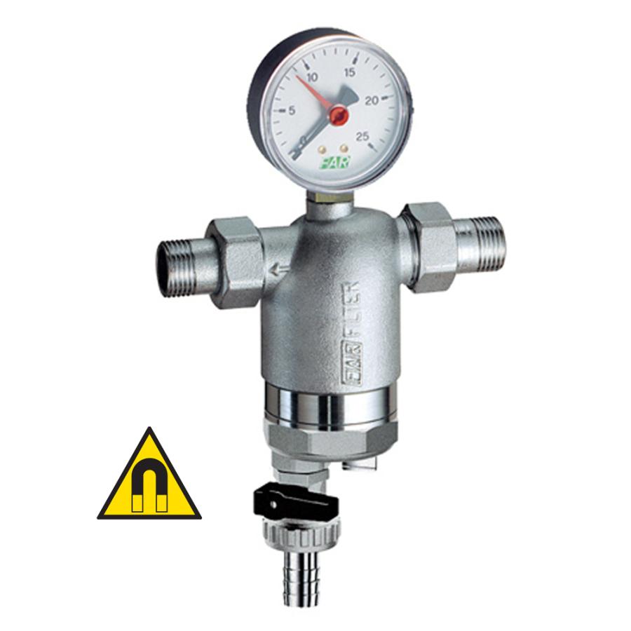 FAR Фильтр с манометром с магнитными вставками, хромированный НР-НР FA 39F4 34