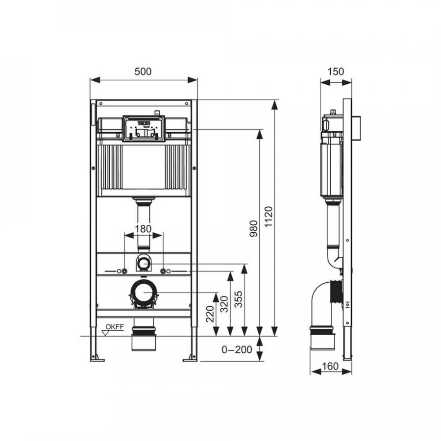 TECE Duravit Rimless  Комплект с панелью смыва TECEloop 2.0 белая матовая и унитазом Duravit Architec Rimless®  1000102  - Изображение 14