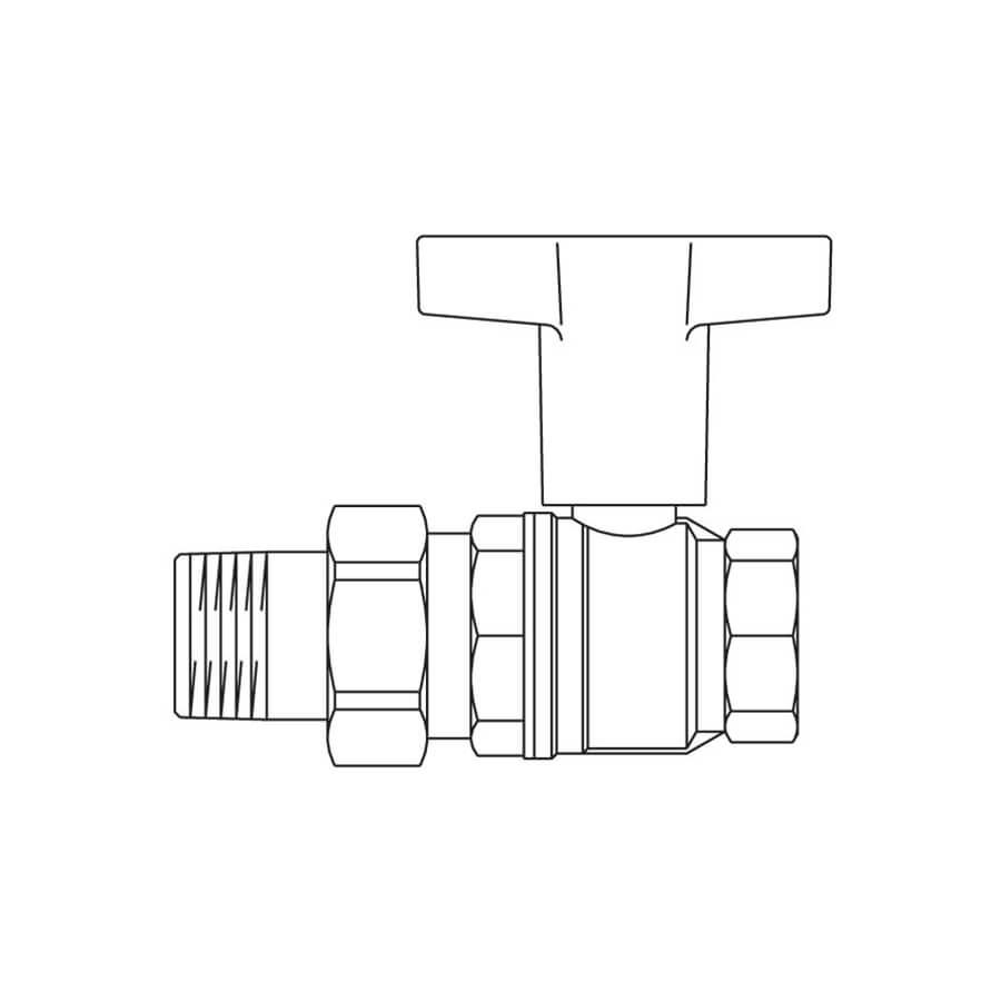 Oventrop  ШК Optibal, с американкой, НР-ВР, черная пластиковая рукоятка DN 20,  1075706  - Изображение 3