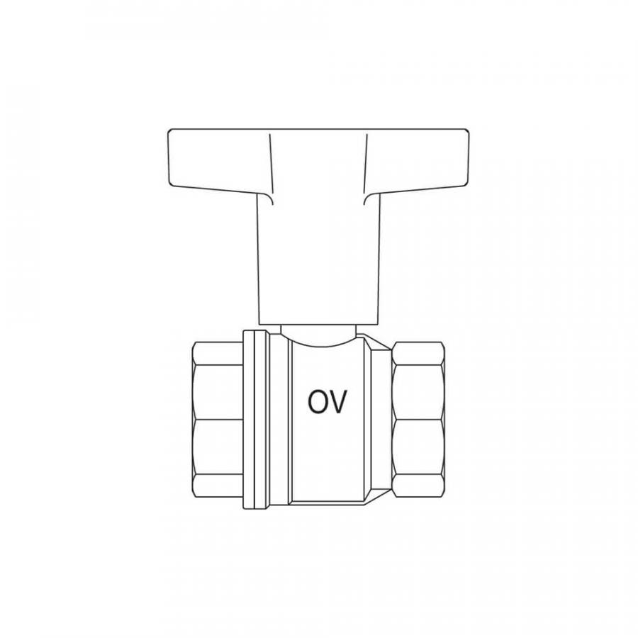 Oventrop  ШК Optibal, ВР-ВР, черная пластиковая рукоятка DN 40  1077112  - Изображение 5