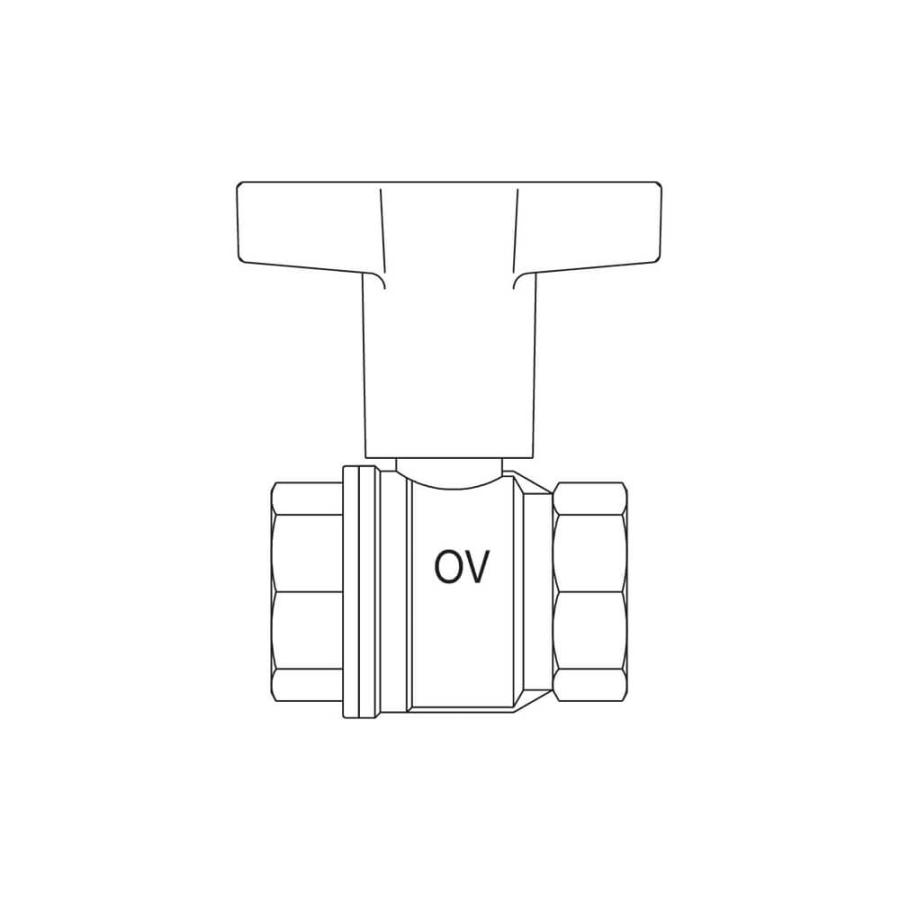 Oventrop  ШК Optibal, ВР-ВР, черная пластиковая рукоятка DN 20,  1077106  - Изображение 5