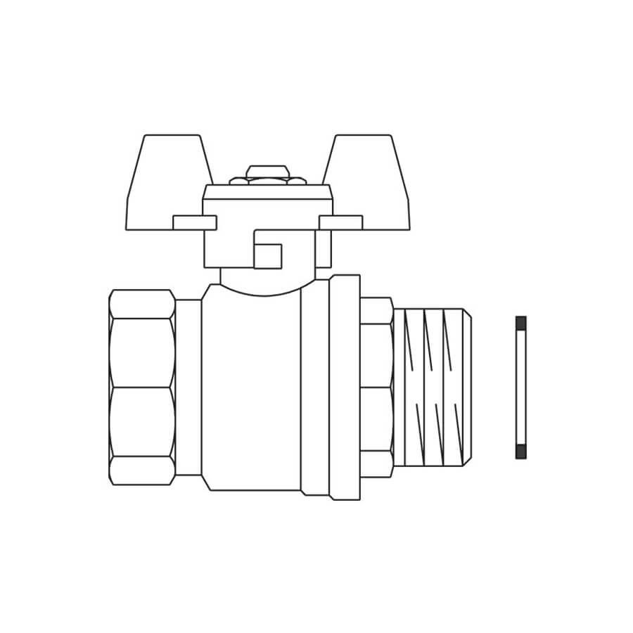 Oventrop  Кран шаровый с плоским уплотнением AG G 1 IG x G 1  1406384  - Изображение 4