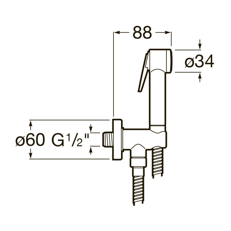 Roca  Душевой набор для биде с перекрывающим клапаном, серия BE-FRESH  5B9161C00  - Изображение 2