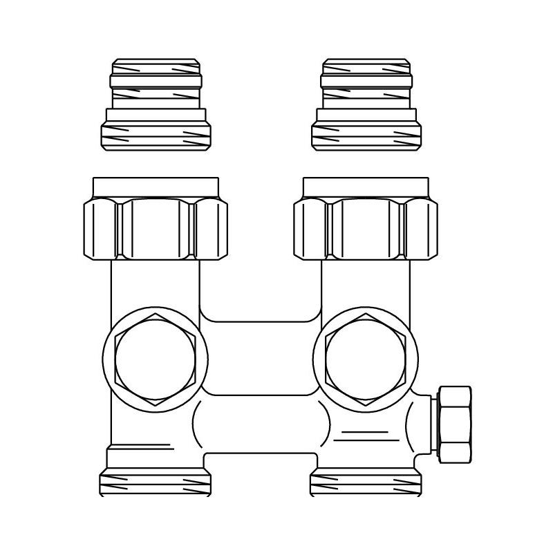 Oventrop  Вентиль Мultiflex F ZBU ½ НР x ¾ НР с преднастройкой  1015993  - Изображение 2
