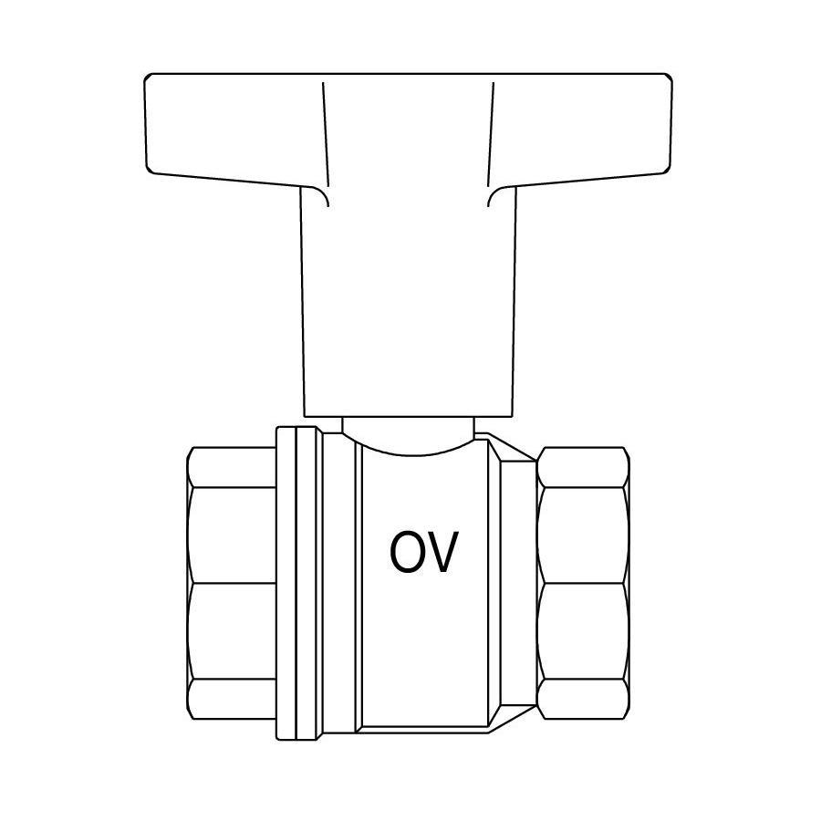 Oventrop  ШК Optibal DN 50, ВР-ВР, черная пластиковая рукоятка DN 50  1077116  - Изображение 7