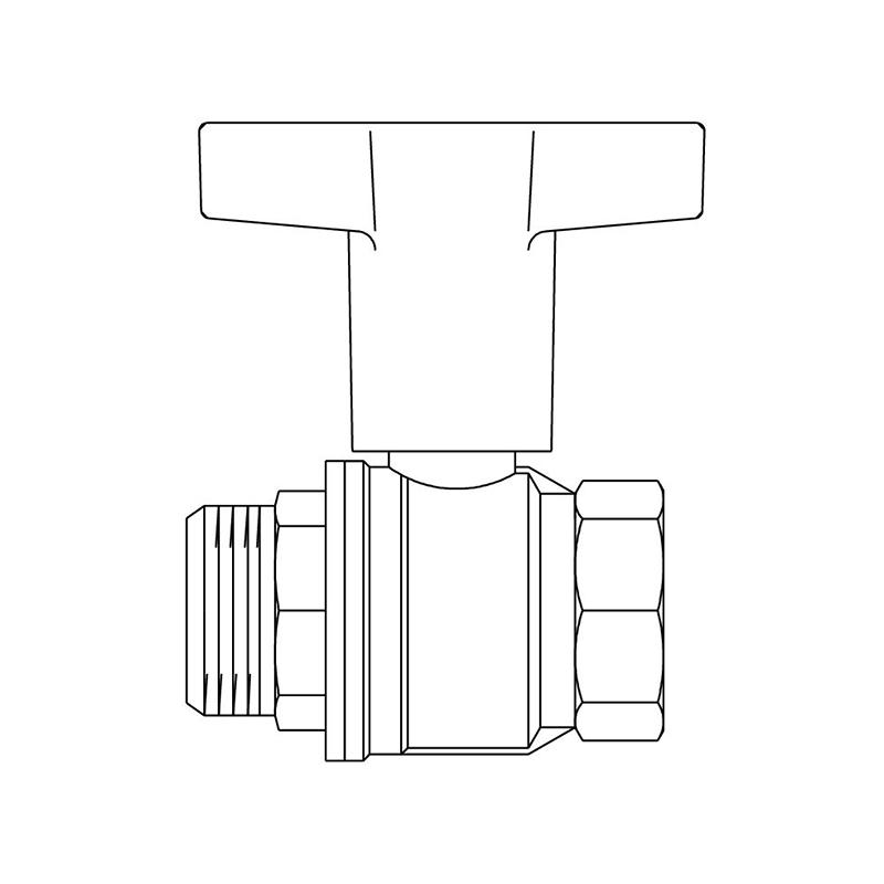 Oventrop  ШК Optibal DN 40, НР-ВР, черная пластиковая рукоятка DN 40,  1077312  - Изображение 2