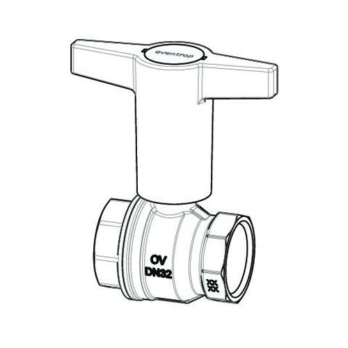 Oventrop Шаровый кран Optibal DN 32 ВР-ВР черная пластиковая рукоятка с термометром заказать онлайн