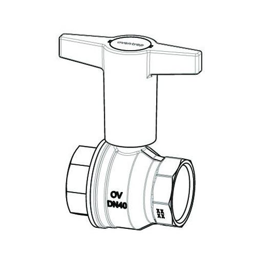 Oventrop Шаровый кран Optibal DN 40 ВР-ВР черная пластиковая рукоятка с термометром заказать онлайн