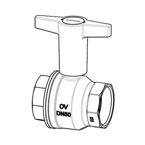 Oventrop Шаровый кран Optibal DN 50 ВР-ВР черная пластиковая рукоятка с термометром заказать онлайн