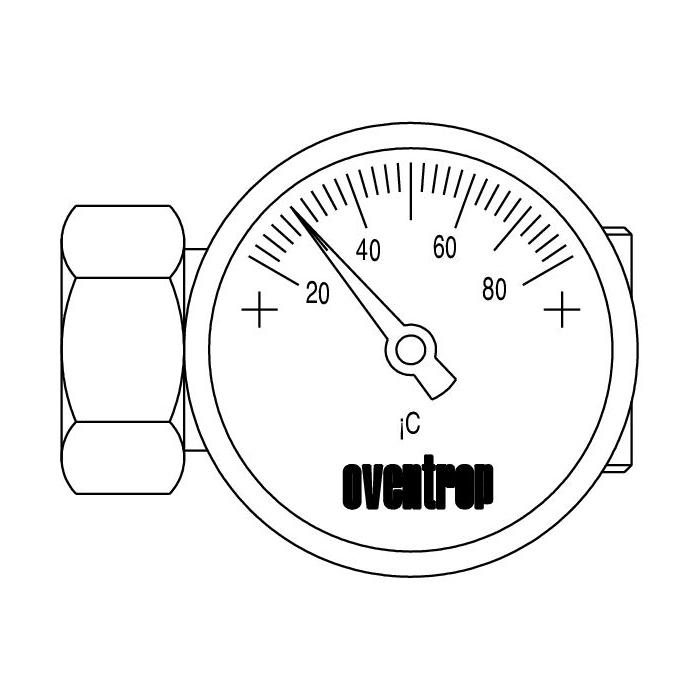 Oventrop  Монтажное шасси с термометром, DN 20, G 1 НГ x G 1 НР, бронза  1300952  - Изображение 2