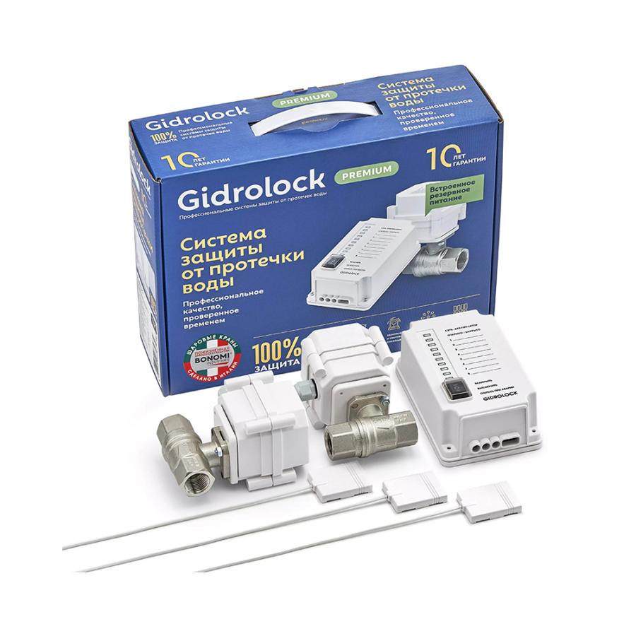 GIDROLOCK  Комплект Gidrolock  Premium 12 V, с резервным питанием BONOMI 3/4',  31201032  - Изображение 1