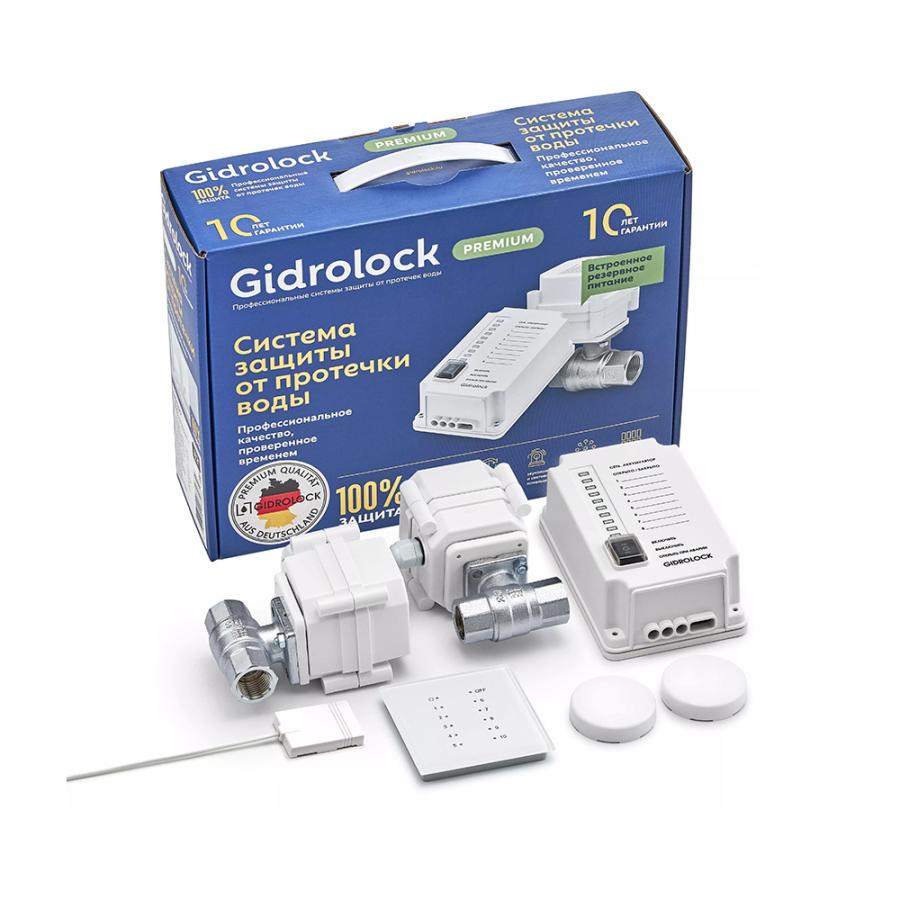 GIDROLOCK  Комплект Gidrolock Premium RADIO 12 V, с резервным питанием, на радиоканале Wesa 3/4'  31101072  - Изображение 1