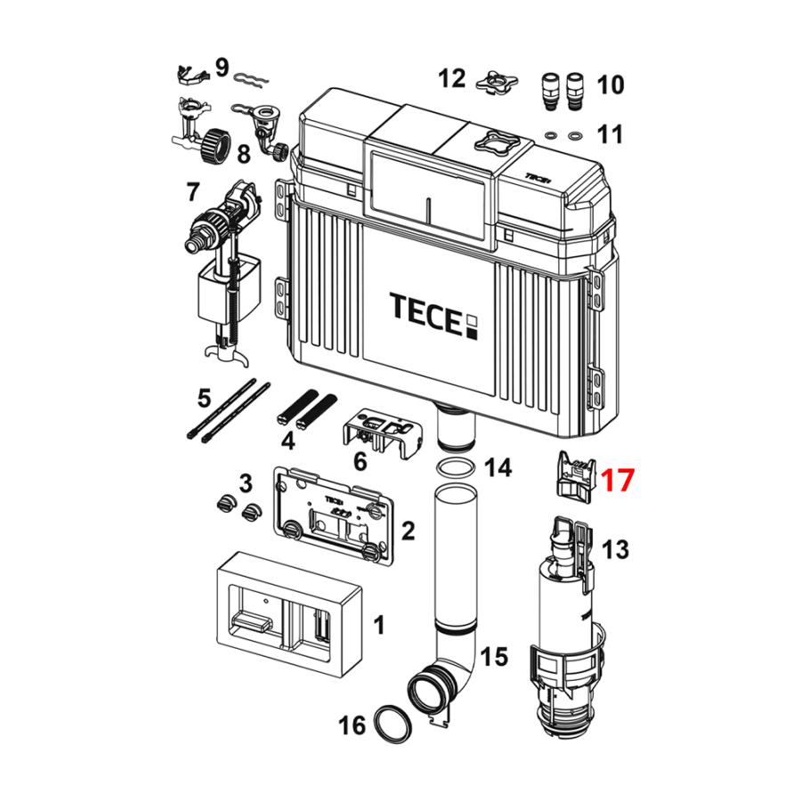 TECE Держатель сливного клапана бачка Base