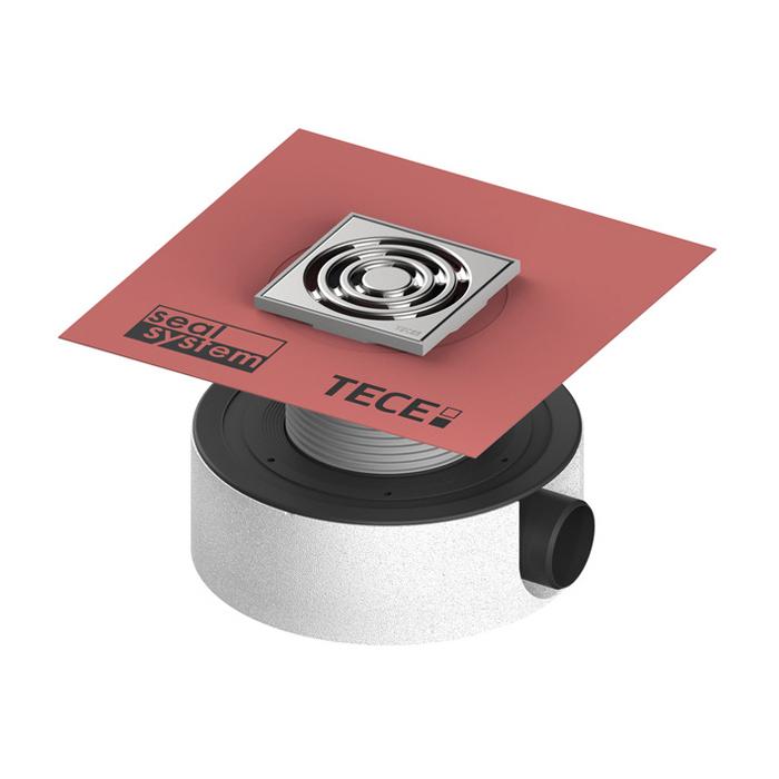 TECE Трап TECEdrainpoint низкий гориз. S114, со звукоизоляцией и предустановленной манжетой Seal System 3601104
