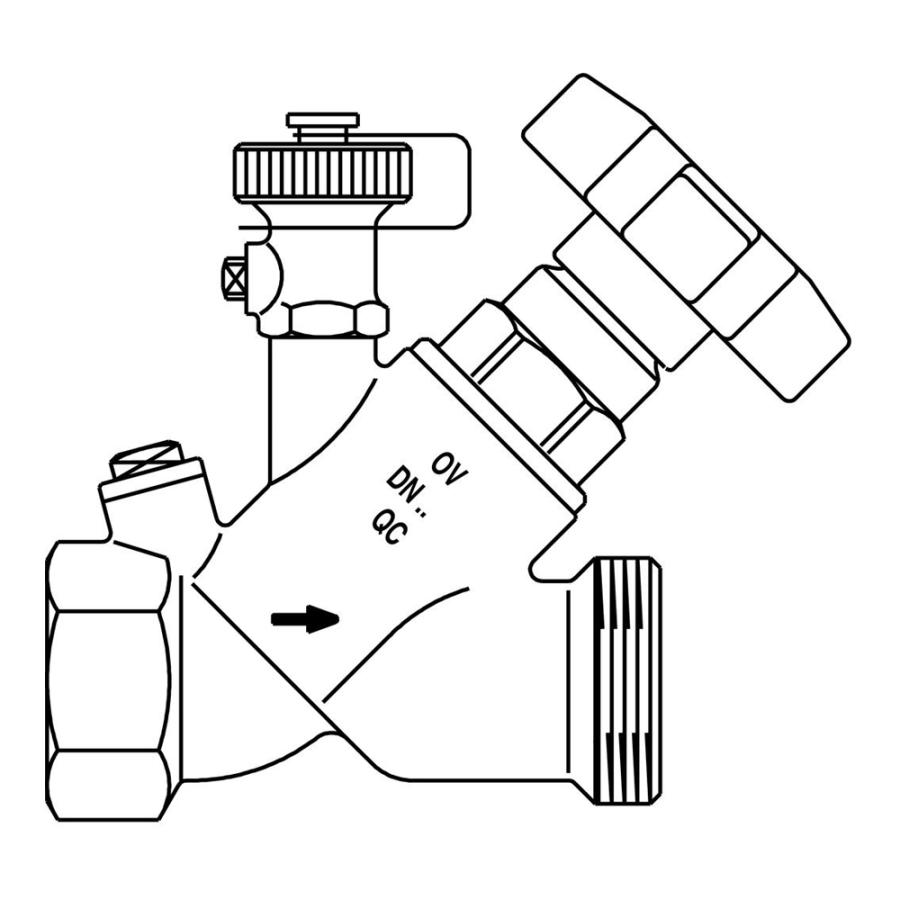 Oventrop Вентиль свободного потока Aquastrom F DN 20 Rp 3/4 x Rp 3/4 с заглушками