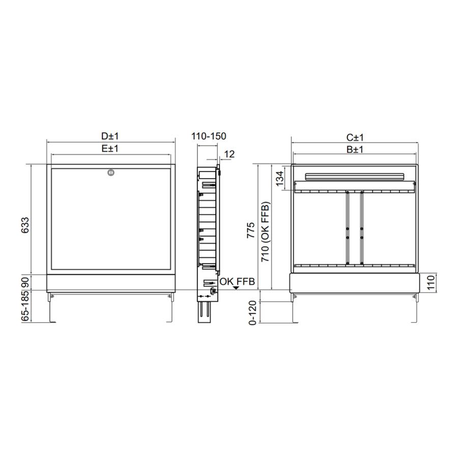 TECE Шкаф коллекторный TECEfloor Comfort UP 110 встраиваемый