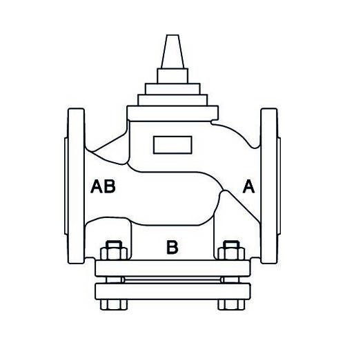 Oventrop Двухходовой вентиль DN 15 PN 16 kvs 1.0 с фланцем может применяться как трехходовой