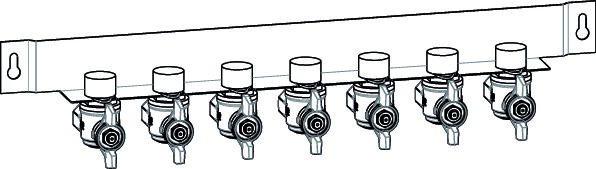 Oventrop Шина для подключения с шаровыми кранами для Regudis W-HTF исполнение GSWB