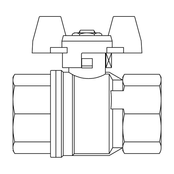 Oventrop Кран шаровой DN 15 PN 16 t=120 В-В флюгель