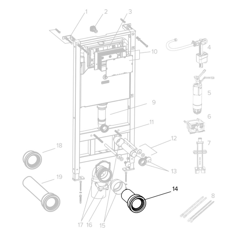 TECEspring Сливной патрубок унитаза TECESpring AF042300-L8