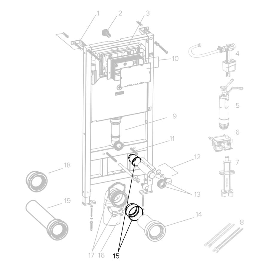 TECEspring Заглушки патрубков TECESpring AF042300-L9