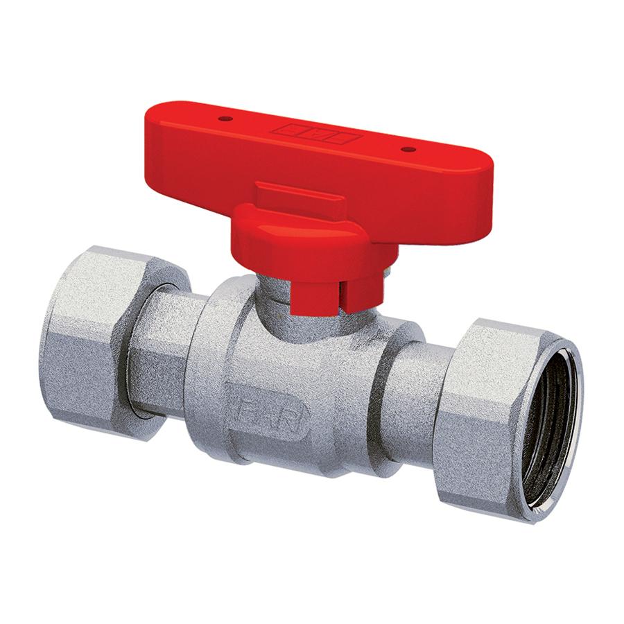 FAR Шаровой кран хромированный НГ красный FS 3037 12RC