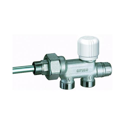 FAR Узел нижнего подключений с терморегулирующим вентилем для 2-трубной системы с зондом D12 x L450 мм FV 1430 C12