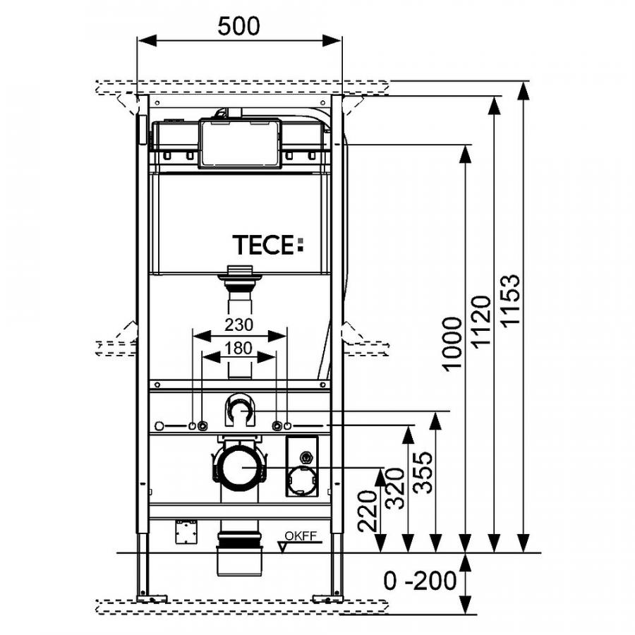 TECE  Застенный модуль (h = 1120 мм) для установки унитаза TOTO Neorest  9300044  - Изображение 2