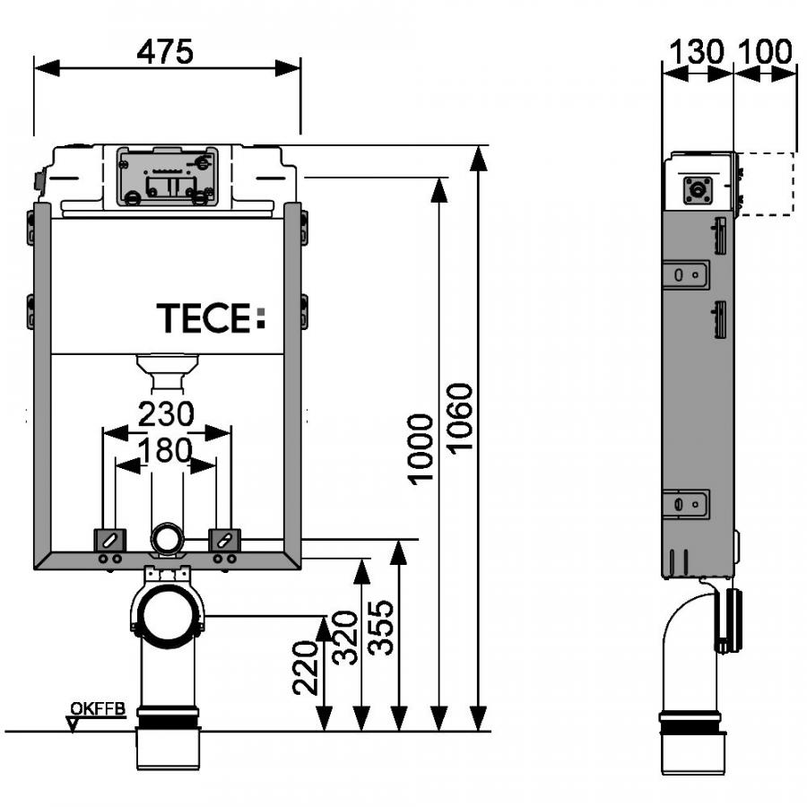 TECE  Застенный модуль TECEbox для установки подвесного унитаза  9370000  - Изображение 2