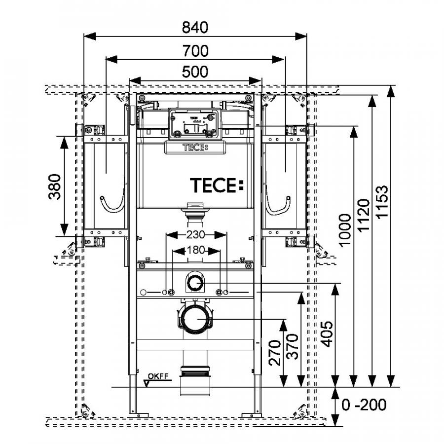 TECE  Застенный модуль (h = 1120 мм) для людей с ограниченной подвижностью для установки подвесного унитаза  9300009  - Изображение 2